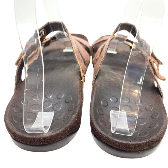 Vionic Aubrey Slip On Snake Print Slides Brown Sandals Flip Flops Casual Shoes 9 - Picture 2 of 16